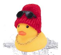 Car for Dashboard, Rubber Duck Car Ornaments, Cute Dashboard Decoration Accessories, Includes Mini Swimming Ring, Sun Hat, Necklace and Sunglasses, Fun Car Interior