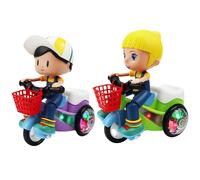Car for Kids, Cartoon Motorcycle Vehicle, Musical Cool Lights Dynamic Music 360 Degree Rotating Game for Preschoolers Travel Home Girl Home Playtime School Boy