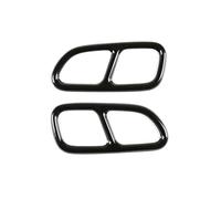 Car For Mercedes For Benz CLA SL SLK Titanium Black Silver Car Tail Throat Exhaust Pipe Muffler Tip Cover Trims 2 Pcs Or 1 Sets Accessories(TITANIUM BLACK)