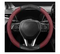 Car For Toyota For Vios For Hilux For Camry Carbon Fiber Leather 1 Pcs Steering Wheel Cover Accessories(WINE RED)