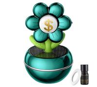 Car Fragrance Air Freshener - Solar Powered Car Aromatherapy Diffuser | Flower Design, Wealth Sign, Air Purifier, Odor Decoration Accessories, 3 Rotation