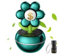 Car Fragrance Air Freshener: Solar Powered Car Aromatherapy, Solar Powered Automatic Perfume Diffuser | Wealth Design Flower Design Perfume Ornaments,