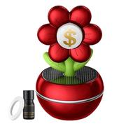 Car Fragrance Air Freshener - Solar-Powered Car Perfume Decoration | Flower Design Wealth Sign, 360 Degree Rotation, Interior Dashboard Decoration For Women Men