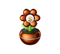 Car Fragrance Air Freshener Solar Powered with Rotating Flower Diffuser for Long Lasting Freshness and Stylish Vehicle Decoration (Orange)