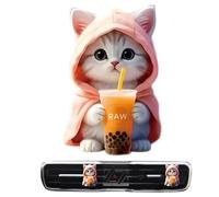 Car Fragrance Clip - 5CM Cat Vent Diffuser Solid Aroma Adorable Cat Shape Car Outlet Fragrance Driving Travel Interior Style Gift Sweet Sweet Fresh Calm Happiness