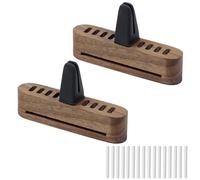 Car Fragrance Diffuser 2 Pieces Car Aromatherapy Vent Clip Wood car Diffuser Air Freshener With Cotton Pads With Refills, Oil Free for Wardrobe, Toilet