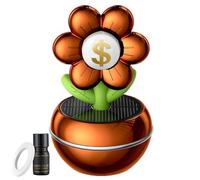 Car Fragrance Diffuser | Solar Energy Car Air Freshener Symbol Wealth Design Air Purifier Accessory Decoration Scent 360 Degree Rotation for Home