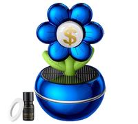 Car Fragrance Diffuser - Solar Powered Car Aromatherapy Diffuser, dashboard scent diffuser, Flower Design With Wealth Sign, 360 Degree Rotation, Scent Decor Accessories For Vehicles