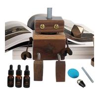Car Fragrance Dispenser - Wooden Fragrance Oil Diffuser with Robot Design for Vehicles, Long Lasting Fresh Dispenser for Saloons, Pickups, Scooters, Drivers, Offices, Holidays