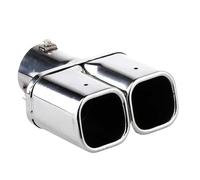 Car Frame Muffler Exterior End Pipe Stainless Steel Exhaust Tip Tail Outlet 1pcs For Hyundai For Tucson 2015 2016 2017 2018(Silver,Double tube)
