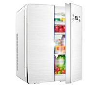 Car Freezer Portable Car Refrigerator,25L Large-capacity Home Dormitory Two-door Car Fridge, Car Cooling And Heating Silent Mini Freezer, 68W 12V 220V (Color : Silver, Size : 33 * 44 * 35cm)