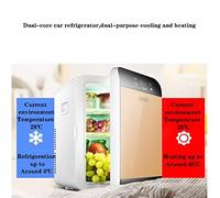 Car Freezer Warmer Mini Fridge,Portable Cooling And Heating Dual-use Chest Fridge, 22 L Silent And Large-capacity Car Fridge, 220V, 12V Mini Fridge (Color : Gold, Size : 33 * 28.5 * 41cm)