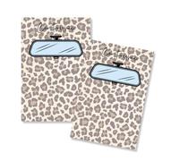 Car Freshie Cardstock Bag Inserts | 30 pk|Leopard Cheetah Background with Rear view Mirror L for Holographic Bags 4x6” inches print fits inside 5x7” Bags Car Candle Freshie Clear Window Supplies