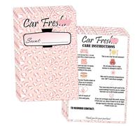 Car Freshiess Insert Cards Freshie Scent Label 4”x6”Care Instruction Cardstock DIY Crafts Label Stickers for Freshies Car Business,Beads and Silicone Molds Supplies 50 Pcs (Color2)