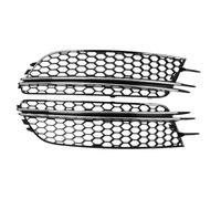 Car Front Bumper Fog Light Grille Mesh Fog Lamp Grill For A6 C7 Sedan 2012 2013 2014 2015 NOT FIT S-Line/ S6/RS6 Car front grille(A Silver)
