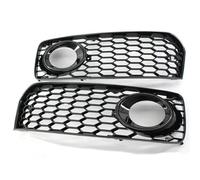 Car Front Bumper Fog Light Lamp Grille Grill Cover Mesh Honeycomb Hex Compatible With Audi A5 B8 SLine S5 HONEYCOMB 2008-2012(Black)