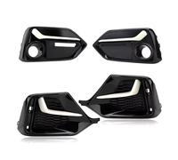 Car Front Bumper Grill 4Pcs Front Rear Fog Lamp Light Trim Frame Shell Cover Bezel Rear Bumper Grill For Civic 2016 2017 2018 2019 2020 2021 Radiator Grilles