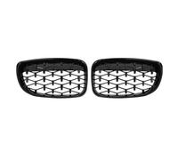 Car Front Bumper Grille Car Diamond Grill Front Kidney Bumper Grilles Racing Grill Silver Grille For BMW E81 E82 E87 E88 128I 130I 135I 1 Series 2007-2011 Front Grille Trim Stripes(Black)