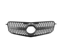 Car Front Bumper Hood Radiator Grill Diamond Style Grille For Benz For E-Class For W212 For 4 Door 2010 2011 2012 2013 Centre Front Main Grille(Black Silver)