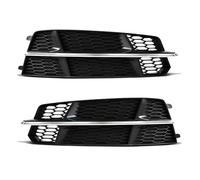 Car Front Bumper Light Cover Fog Lamp Honeycomb Hex Grill 4G0807681AN For A6 C7 A6L S-L 2015-2018 Front Fog Light Grilles(Sliver Pair)