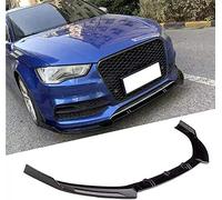 Car Front Bumper Lip Spoiler Splitter for Audi A3 S3 8V 2014 2016 2016, Body Kit Decorative Diffuser Protection Spoiler,A/Black