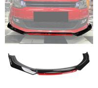 Car Front Bumper Lip Spoiler Splitter for VW Caddy 2010-2015, Front Shovel Body kit Spoiler,A- Black Red