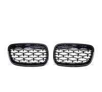 Car Front Bumper Mesh Grill Diamond Kidney Grille Meteor Style Grills Compatible With X5 X6 E70 E71 2008 2009 2010 2011 2012 2013(Black)