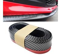 Car Front Bumper Spoiler for Audi A1 A3 1996-Present, Rubber Sticker Lip Splitter Body Protector, 2.5M /8.2 ft Self-adhesive Auto Lip Skirt Protector,Carbon Fiber Black