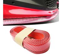 Car Front Bumper Spoiler for Audi A3 Hatchback 1996-Present, Rubber Sticker Lip Splitter Body Protector, 2.5M /8.2 ft Self-adhesive Auto Lip Skirt Protector,Carbon Fiber Red