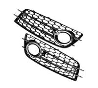 Car Front Fog Light Grille Cover Honeycomb For A4 B8 S-L S4 Bumper 2008-2012 8K0807681C 8K0807682C Front Fog Light Grilles(Chrome)