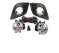 Car Front Fog Lights For Toyota For Hilux For Revo 2015-2018 Front LED DRL Fog Lights Fog Lamp Chrome Trim With Harness Wiring Cover Grille(Halogen fog set)