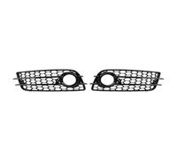 Car Front Grill 1 Pair Car Honeycomb Mesh Front Bumper Fog Light Grille Cover For A4 B8 S4 2008 2009 2010 2011 2012 Glossy Black Front Bumper Grille Grill(Black)