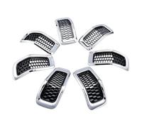 Car Front Grill 7PCS/Set Gloss Black Car Mesh Honeycomb Front Grill Inserts Grille Rings Trim For Jeep For Cherokee 2014-2018 Bumper Grille(WHITE)