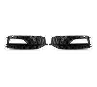 Car Front Grill For A4 B8.5 S4 Model 2012-2015 All Black One Pair Fog Light Grille Cap CAR Accessories ABS Plastic Front Bumper Grille Grill