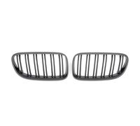 Car Front Grill For BMW 3 Series E92 E93 2010-2013 328i 335i Silver Diamonds Style Front Bumper Grilles Double Line Style Dual Slats Grills Kidney Grille(Double-Matte Black)