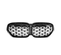 Car Front Grill For BMW For X1 For F48 For LCI 2020 2021 2022 Carbon Look Single Line Style Front Bumper Grilles Upper Racing Grill Front Bumper Grille(Diamond-Chrome Black)