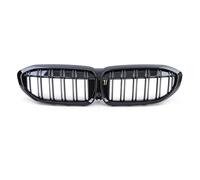 Car Front Grill For BMW G20 3-Series G20 G21 G28 2019 2020 2021 2022 Front Bumper Hood Kidney Grill Racing Grilles Replacement Black Diamond Meteor Style Car Front Grille(2 Slat-Gloss Black)