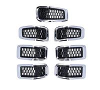 Car Front Grill For For Cherokee 2014 2015 2016 2017 2018 Car Front Bumper Central Grille Cover Trim Mesh Racing Grill(Carbon Fiber Look)