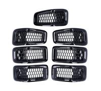 Car Front Grill For For Cherokee 2014 2015 2016 2017 2018 Car Front Bumper Central Grille Cover Trim Mesh Racing Grill(Glossy Black)