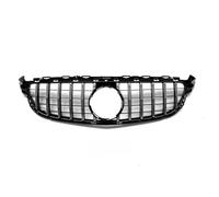Car Front Grill Replacement Gloss Black Front Grille Replacement Car Radiator Grilles Compatible With Benz C63 For AMG W205 2019 2020 2021 GT Style(Silver)