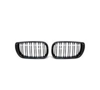 Car Front Grille 1Pair Car Front Kidney Grills Gloss Black Double Slat Hood Grill For 3 Series E46 2002-2005 Grille Replacement