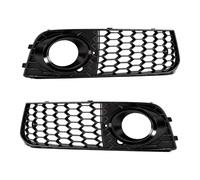 Car Front Grille 2pcs Fog Lamp Grille For A4 B8 2009-2012 Honeycomb Mesh Foglight Grill Black Sliver Frame 8KD807682 8KD807681 Front Bumper Grille(Black)