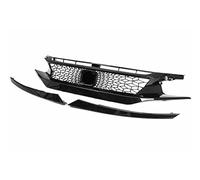 Car front grille 3pcs Front Upper Grille + Headlamp Eyebrow Set Honeycomb Mesh Racing Grills Headlight Eyelid For Civic 2016-2021 Radiator Grilles