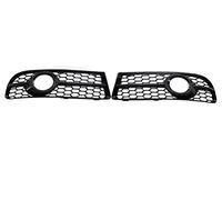 Car front grille A Pair Car Front Fog Light Grille Grill Honeycomb Fog Lamp Grill Glossy Black For A4 B7 S4 A4 2005-2008 Radiator Grilles