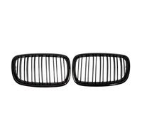 Car Front Grille All Black Front Bumper Grilles Replacement for BMW For X5 E70 For X6 E71 2007-2014 Chrome Silver Diamonds Style Double Dual Slats Upper Grills Grill Grilles(Single-Glossy Black)(