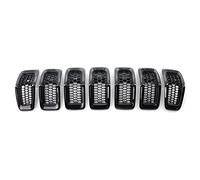 Car front grille Bright Black Front Bumper Central Grill Cover Trim Replaced Racing Grille Grilles For Jeep For Cherokee 2014-2016 Radiator Grilles(OneColor)