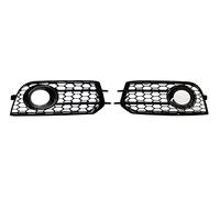 Car front grille Car Fog Light Lamp Cover Honeycomb Mesh Hex Front Grille Grill Chrome Black For For A1 For 8X 2010-2014 8X0807681A 8X0807682A Radiator Grilles(Gloss black)