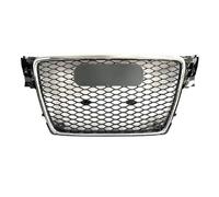 Car Front Grille Ch&rome Silver Car Front Style Bumper Grille With Upper For 2009-12 For A4/A4 Avant/S4 B8 Mesh Accessories Grill Cover Vent