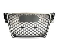 Car Front Grille Ch&rome Silver Front Style Bumper Grille With Upper For 2009-12 For A4/A4 Avant/S4 B8 Mesh Car Accessories Grill Cover Vent Radiator Grilles