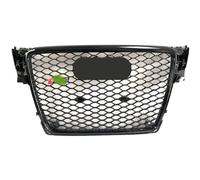 Car Front Grille Ch&rome Silver Front Style Bumper Grille With Upper For 2009-12 For A4/A4 Avant/S4 B8 Mesh Car Accessories Grill Cover Vent Radiator Grilles